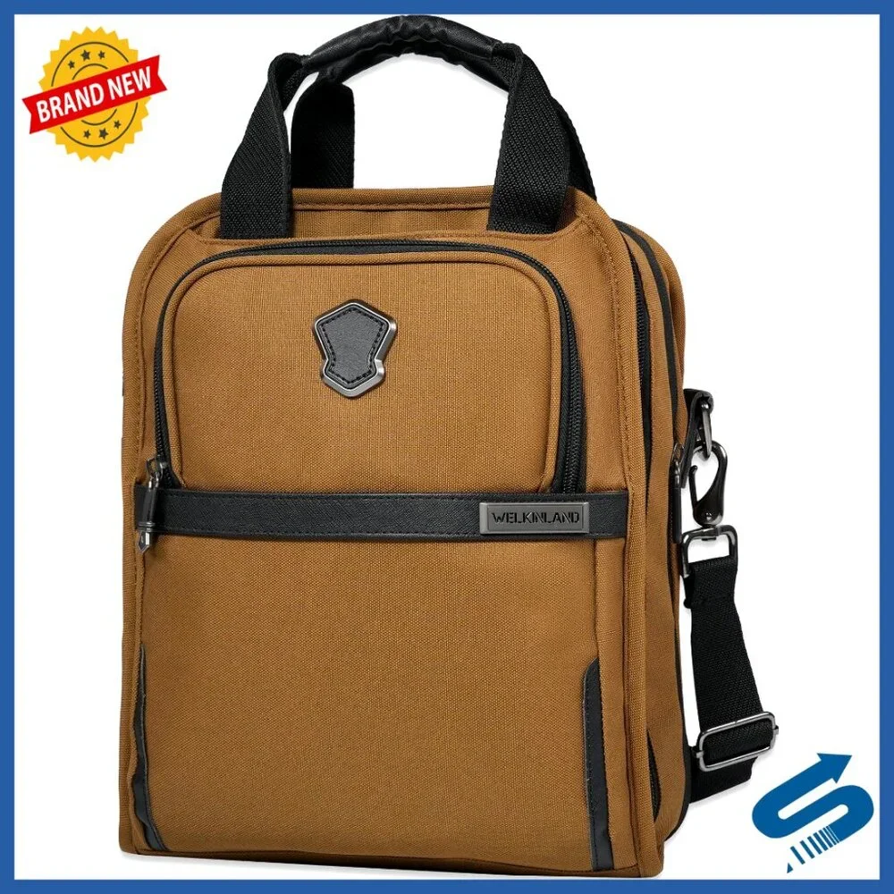 15L Expandable Messenger Bag with 14 Pockets for Work Travel
